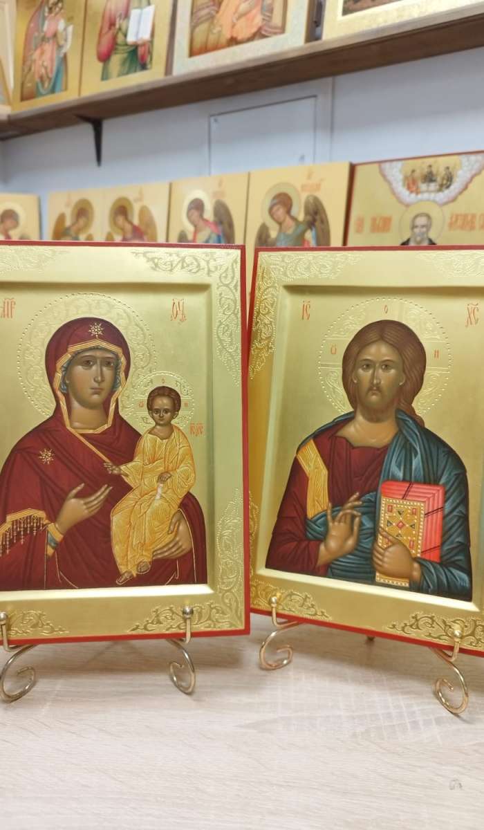 Фото: Венчальные иконы Пресвятая Богородица Одигитрия и Господь Вседержитель