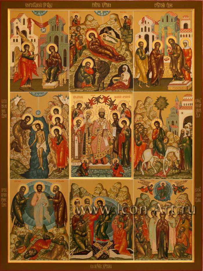Фото: Икона с двунадесятыми праздниками