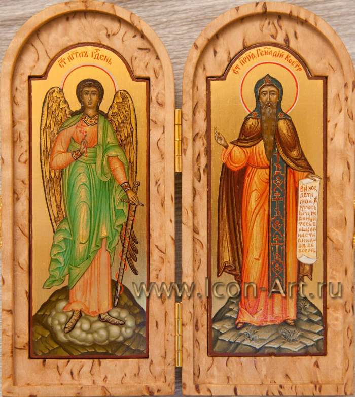 Фото: Складен Святой Ангел Хранитель и святой прп. Геннадий Костромской