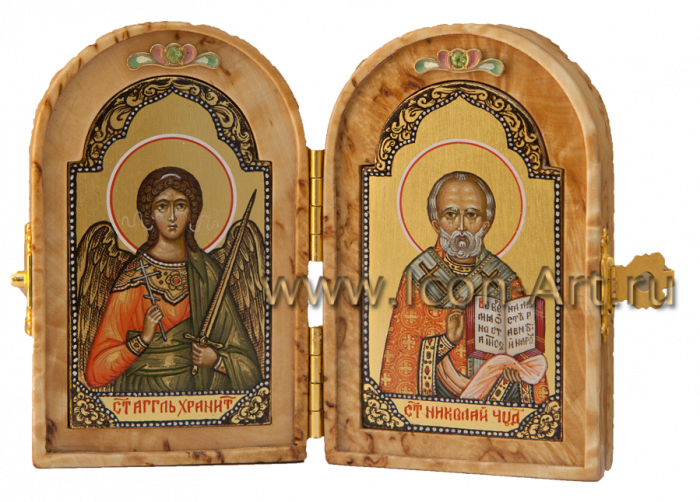 Фото: Складень: Ангел Хранитель и Николай Чудотворец