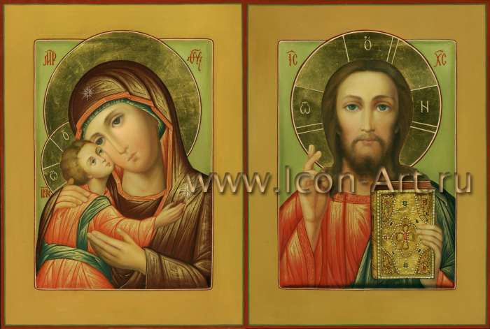 Фото: Венчальная пара с иконой Божией Матери «Игоревская»