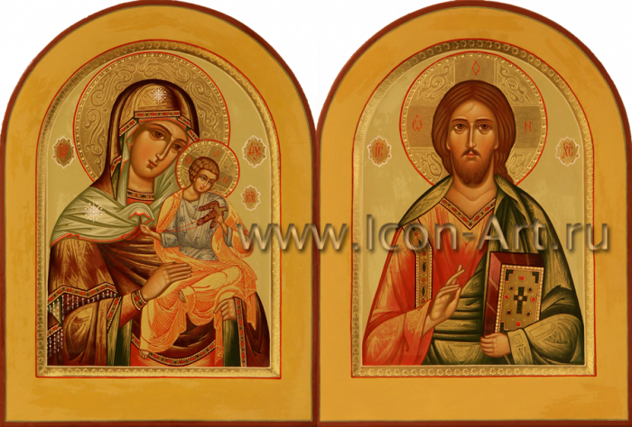 Фото: Венчальная пара с иконой Божией Матери «Голубицкая»