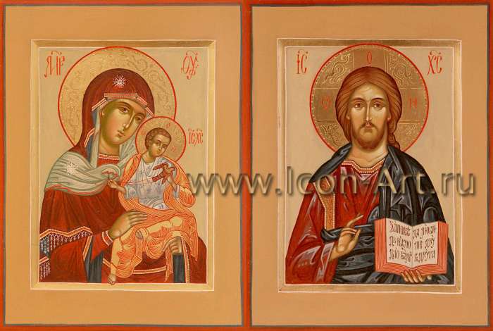 Фото: Венчальная пара с иконой Божией Матери «Голубицкая»