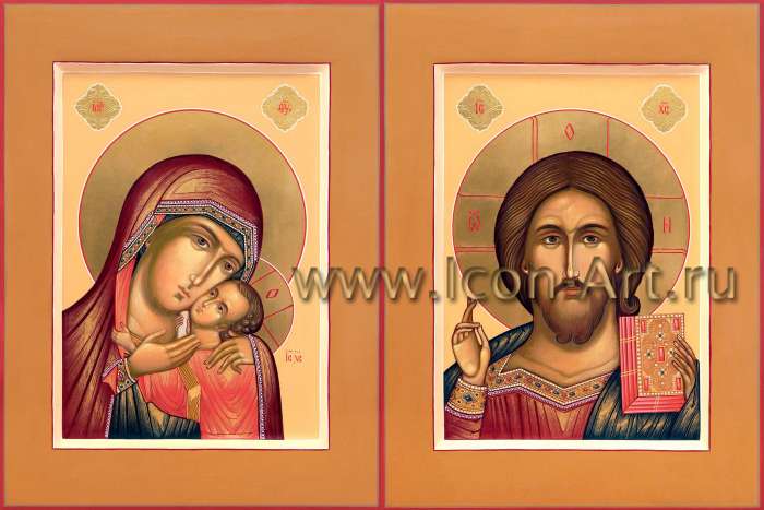 Фото: Венчальная пара с иконой Божией Матери «Корсунская»