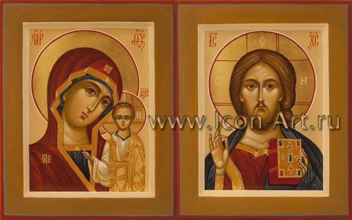 Фото: Венчальная пара с иконой Божией Матери «Казанская»