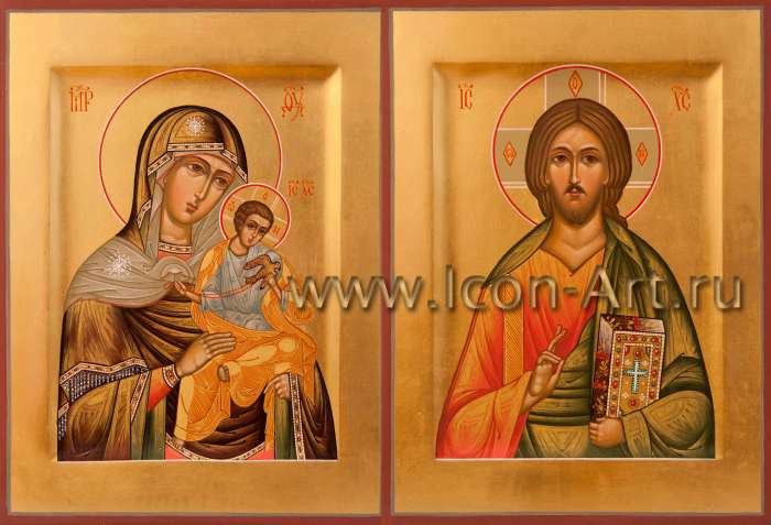 Фото: Венчальная пара с иконой Божией Матери «Голубицкая»