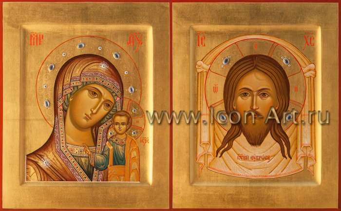 Фото: Венчальная пара с иконой Пресвятой Богородицы «Казанская»