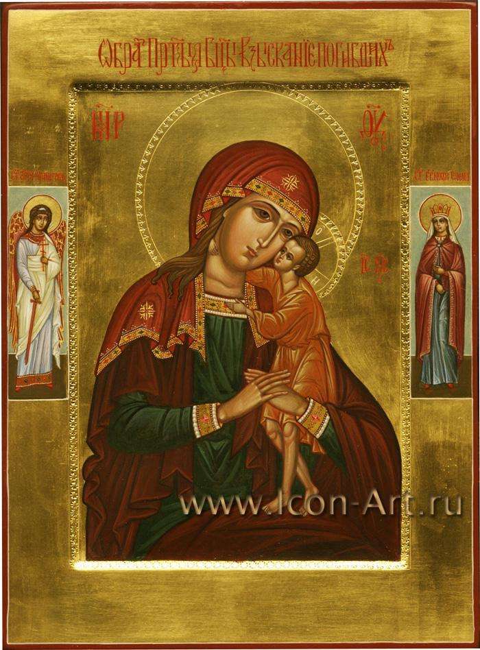 Фото: Икона Пресвятой Богородицы «Взыскание погибших». На полях иконы святой Ангел Хранитель и святая равноап. царица Елена Константинопольская