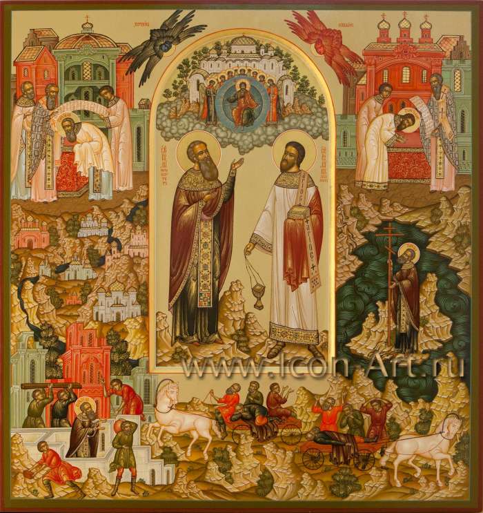 Фото: Святые преподобные Иулий пресвитер и Иулиан диакон