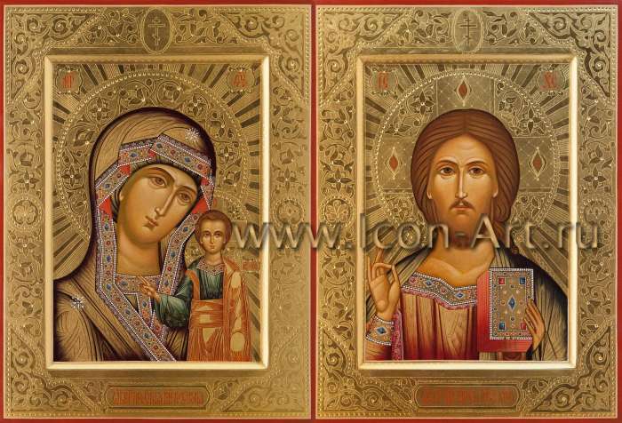 Фото: Венчальная пара с иконой Пресвятой Богородицы «Казанская»