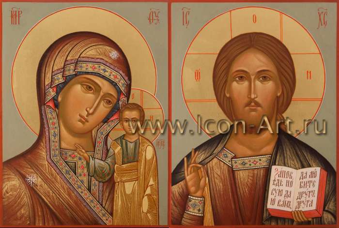 Фото: Венчальная пара с иконой Пресвятой Богородицы «Казанская»