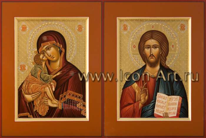 Фото: Венчальная пара с иконой Пресвятой Богородицы «Донская»