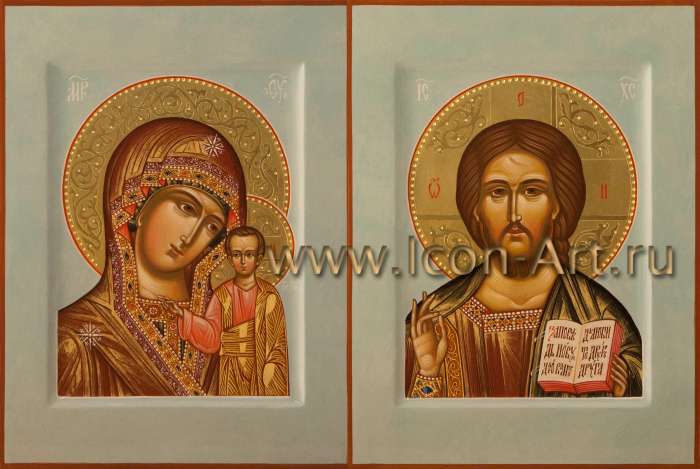 Фото: Венчальная пара с иконой Пресвятой Богородицы «Казанская»