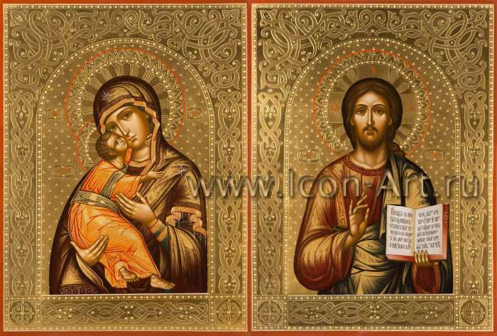 Фото: Венчальная пара с иконой Пресвятой Богородицы «Владимирская»