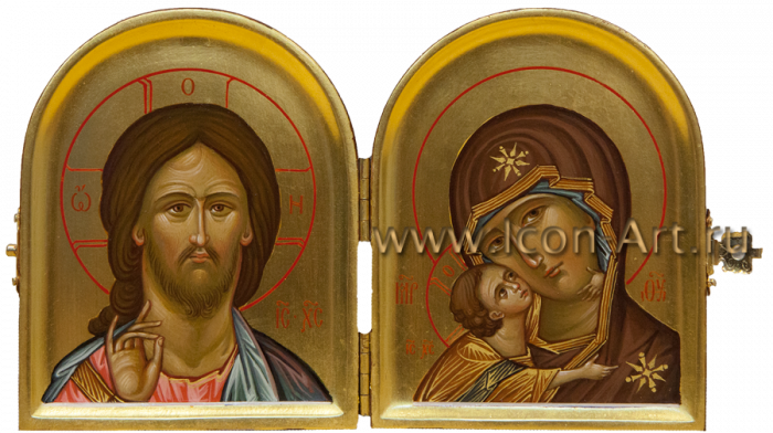 Фото: Складень Спаситель и Богородица Владимирская