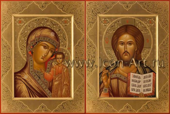 Фото: Венчальная пара с иконой Пресвятой Богородицы «Казанская»