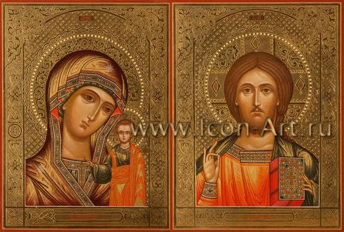 Фото: Венчальная пара с иконой Пресвятой Богородицы «Казанская»