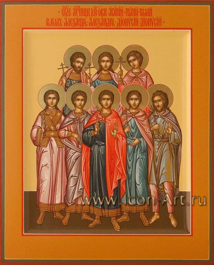 Фото: Собор святых мучеников Кесарийских: Агапий, пуплий, Тимолй, Ромил, Александр, Александр, Дионисий и Дионисий