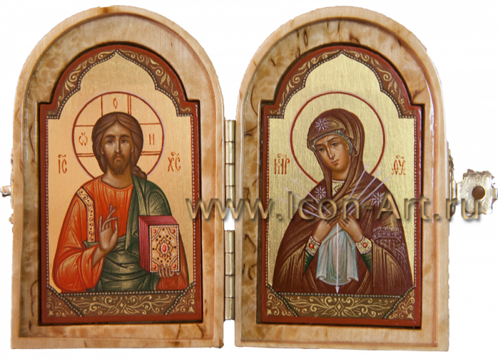Фото: Складень Господь Вседержитель и Пресвятая Богородица «Семистерльная»