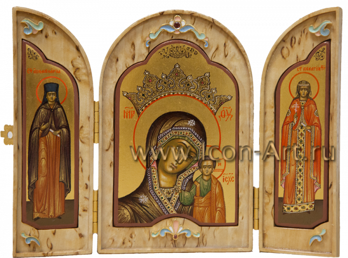 Фото: Пресвятая Богородица «Казанская» со святыми прп. Аполинарией и мц. Пелагией