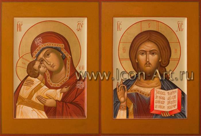 Фото: Венчальная пара с иконой Богородицы «Игоревская»