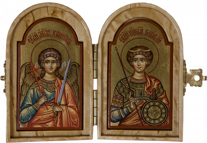 Фото: Складень: святой Ангел Хранитель и вмч. Георгий