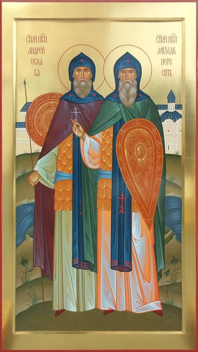Фото: Святые преподобный Александр Пересвет и Андрей Ослябя