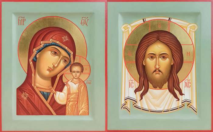 Фото: Венчальная пара с Казанской иконой Богороидцы