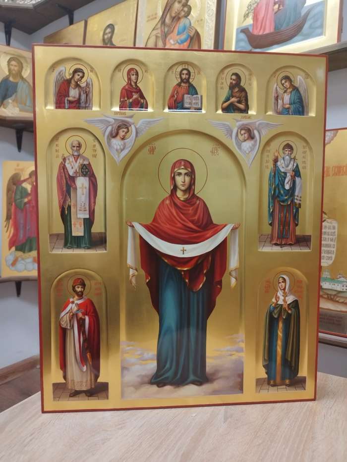 Фото: Икона Пресвятой Богородицы Покров с избранными святыми