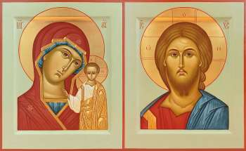 Венчальная пара с иконой Богороидцы "Казанская"