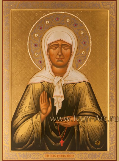 Рукописная Икона святой блаженной Матроны Московской