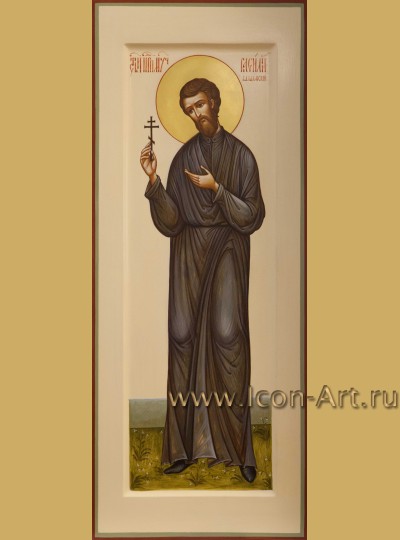 Рукописная мерная икона святого Василия Валаамского