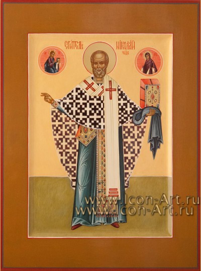 Рукописная Икона святителя Николая Чудотворца 21*28см