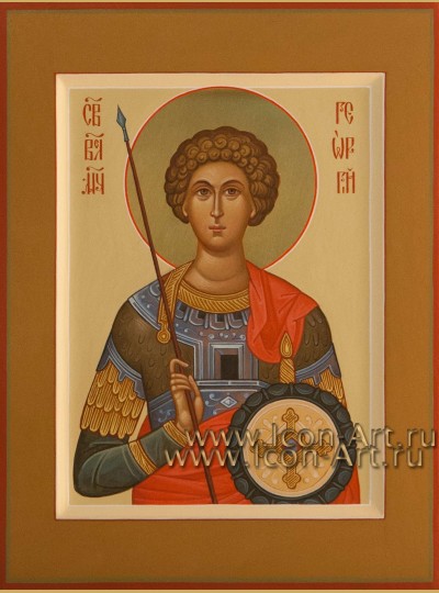 Рукописная Икона святого Георгия Победоносца 15*20см