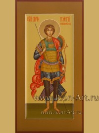 Рукописная Икона святого Георгия Победоносца 17*33см