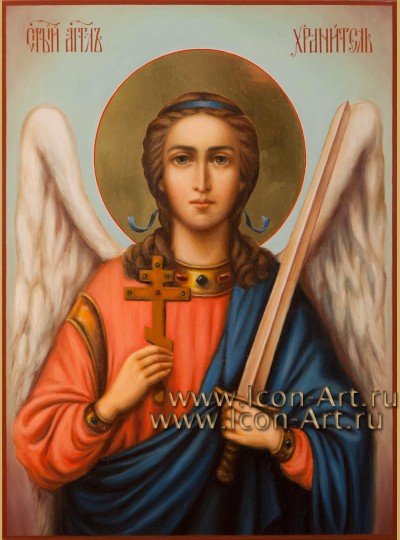 Рукописная Икона святого Ангела Хранителя 21*28см