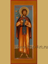 Рукописная Икона святого Евфросина Повара 10,5*25см