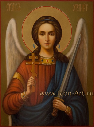 Рукописная Икона святого Ангела Хранителя 21*28