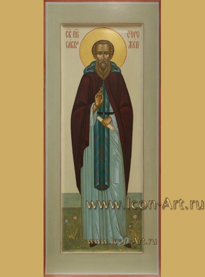 Рукописная мерная Икона святого преподобного Сыввы Сторожевского