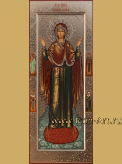 Рукописная Икона Пресвятой Богородицы "Нерушимая Стена" 20,5*50см