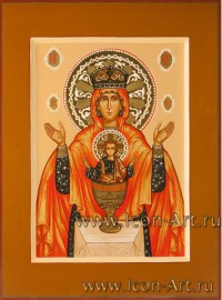 Рукописная Икона Пресвятой Богородицы "Неупиваемая Чаша" 21*28см
