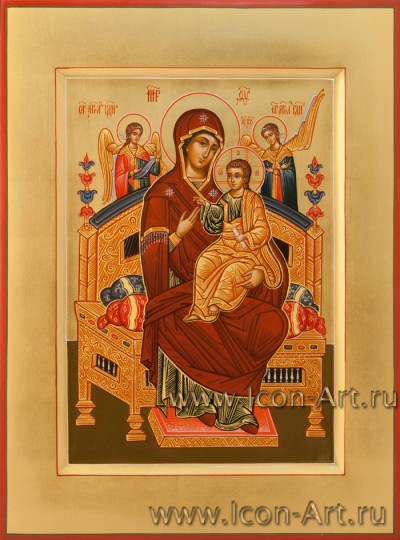 Рукописная Икона Пресвятой Богородицы "Всецарица" 21*28см