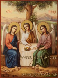 Рукописная Икона Пресвятой Троицы 21*28см