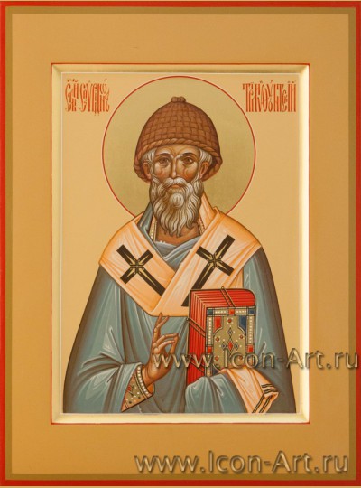 Рукописная Икона Святителя Спиридона Тримифунтского 21*28см