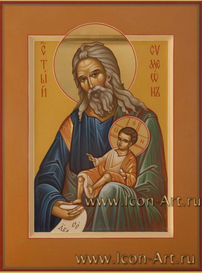 Рукописная Икона святого Симеона Богоприемца 21*28 см