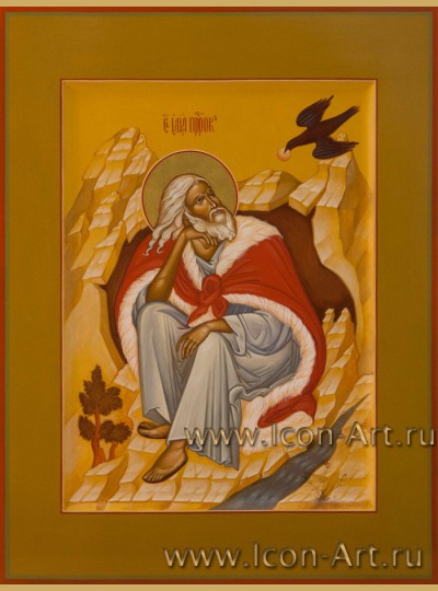 Рукописная Икона святого пророка Илии 21*28 см