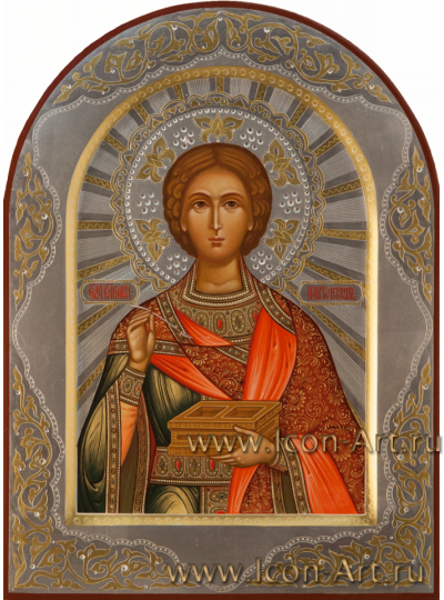 Рукописная Икона святого великомученика Пантелеимона 21*28см